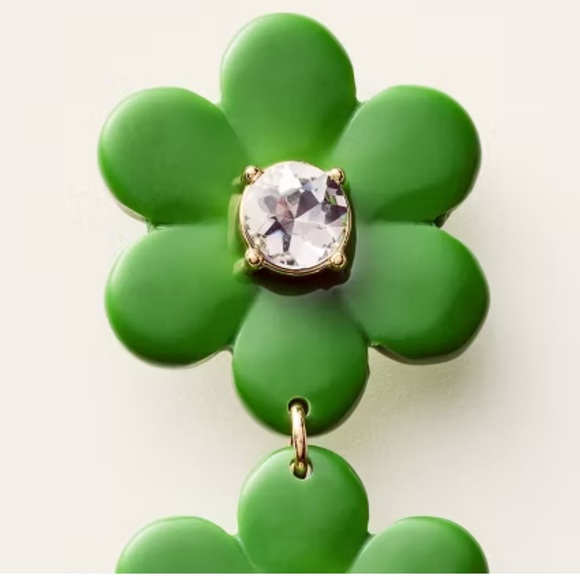 NIB Kate Spade x Target Green Flower Drop Earrings - Picture 2 of 5